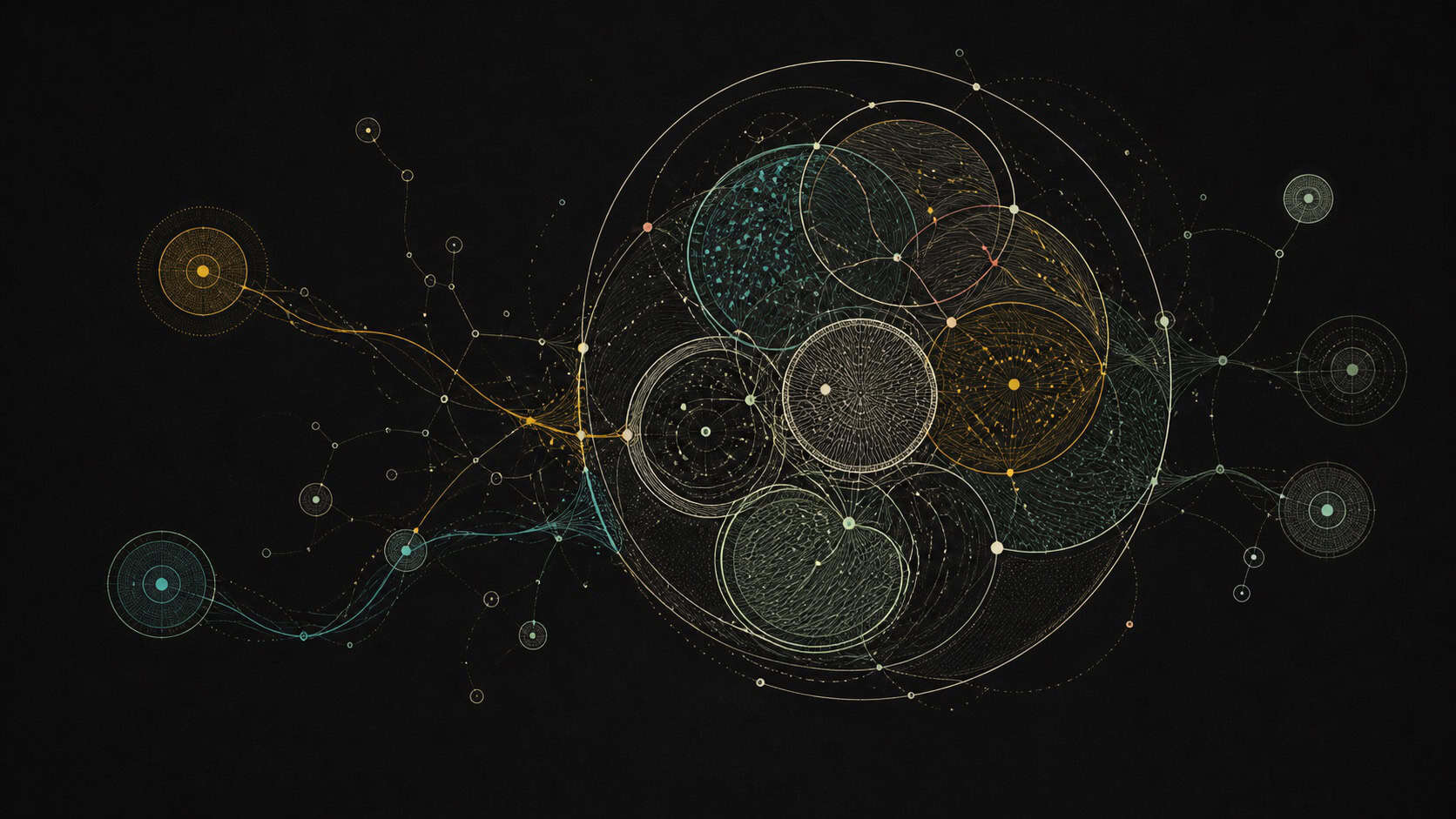 Représentation graphique de connexions et de réseaux complexes.