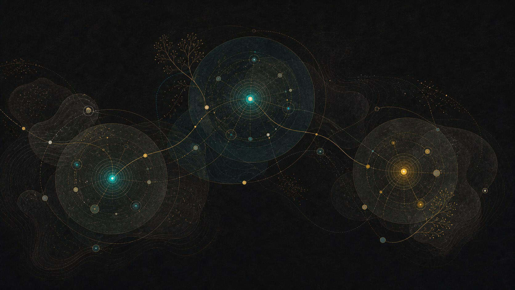 Illustration d'un réseau d'étoiles connectées dans l'espace.