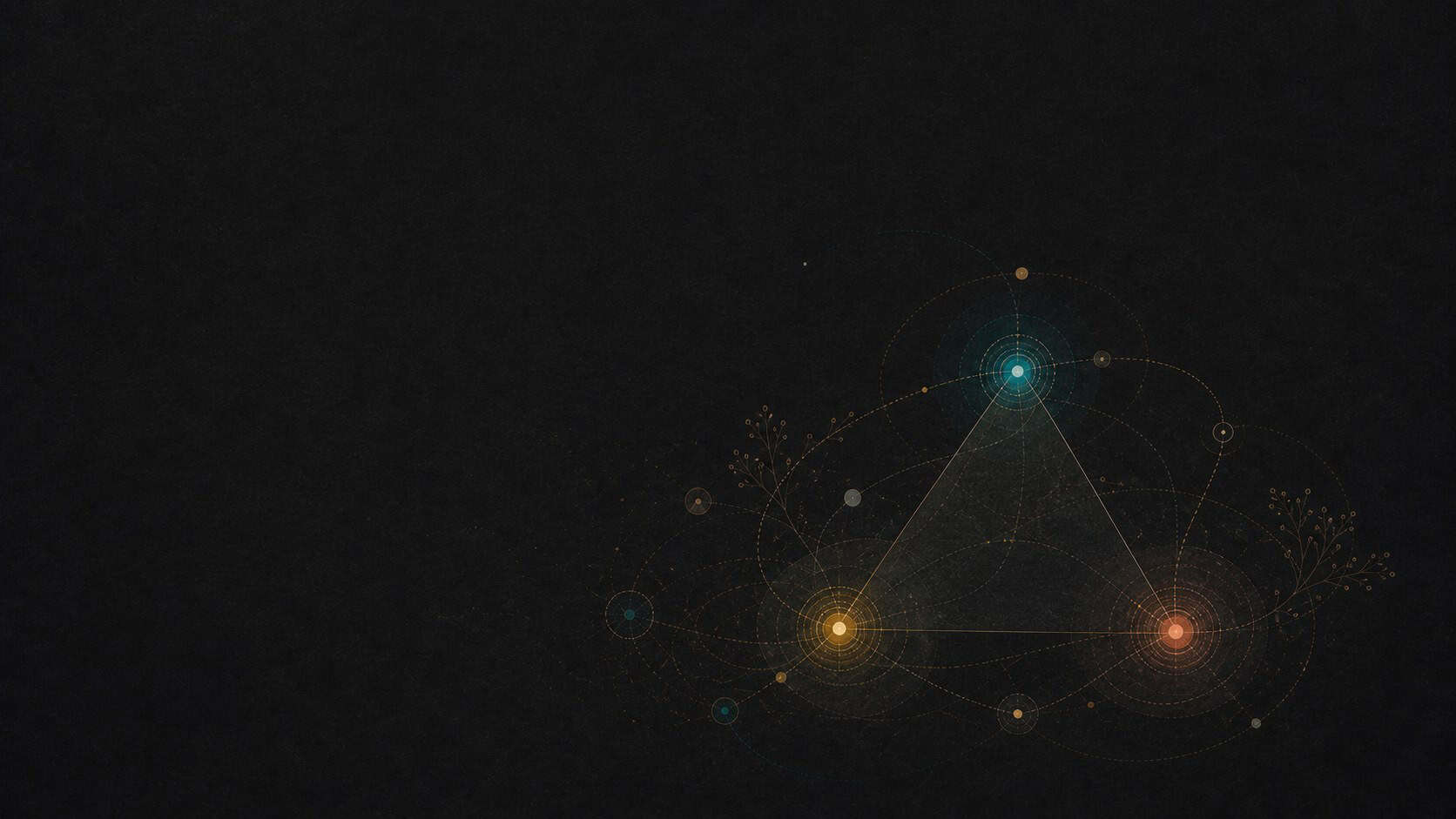 Représentation graphique d'un réseau de connexions en Holacratie avec des points lumineux et des le.